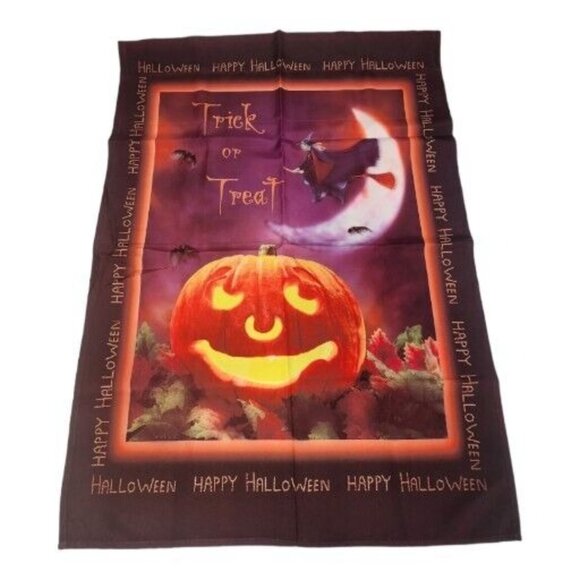 Halloween Jack-O-Lantern 27x37 Garden Flag Yard Banner Trick Treat Witches Decor - Picture 2 of 6